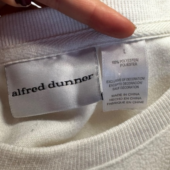 alfred dunner snowflake fleece crewneck pullover - Picture 6 of 6